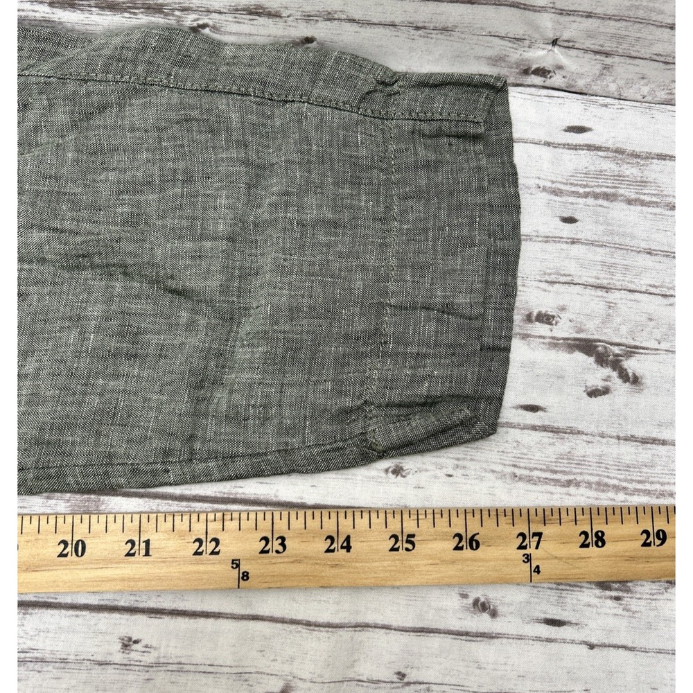 Athleta Pants Women's Size 8 Green Voyager Linen Relaxed Ankle Elastic Waist - Picture 5 of 10